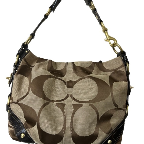 Vintage Coach Brown Shoulder Bag with Signature Monogram # 10619 - Picture 1 of 7